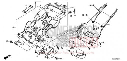 GARDE-BOUE ARRIERE (CBR1000RA/SA) CBR1000SAF de 2015